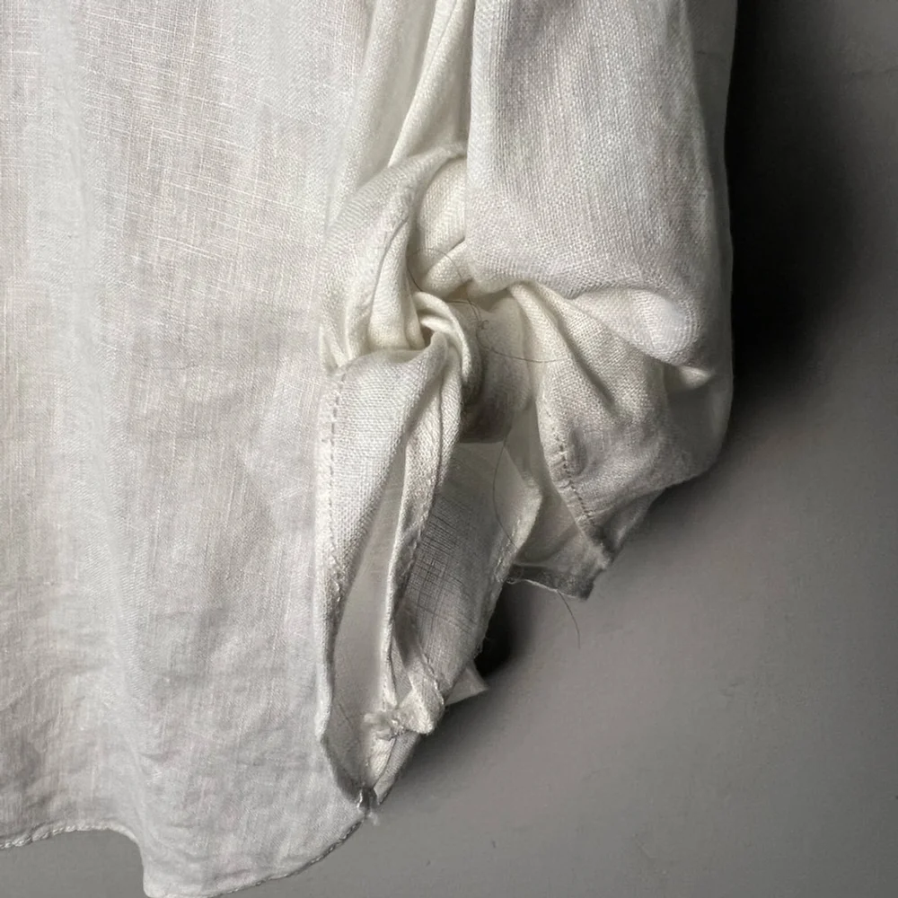 laju White Off-Shoulder Linen Blouse Classic Timeless Neutral Capsule - Picture 4 of 8